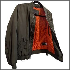 UGG Flight Jacket UGG MA-1 Military Style Bomber Jacket Green & Orange Small